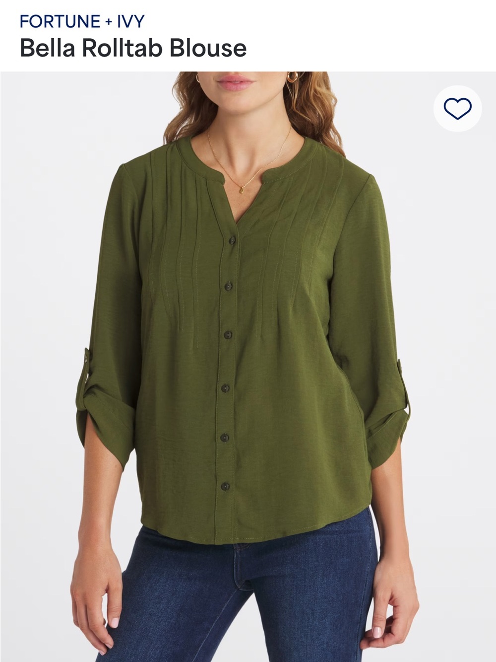 Fortune + Ivy Bella Rolltab Blouse
